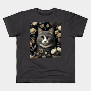 Flowers cat Kids T-Shirt